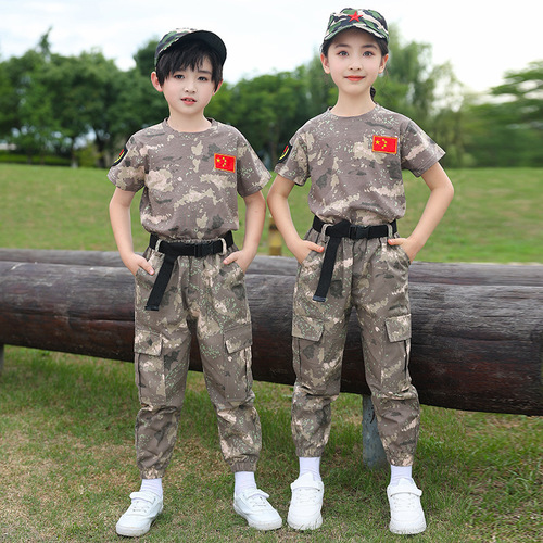 Children's camouflage set, student outdoor expansion training team, student summer camp military uniform, school uniform, kindergarten clothes