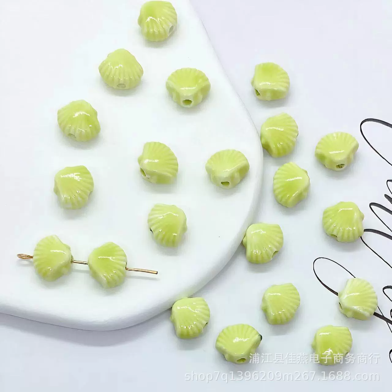 Бусы (ракушка) керамические — DIY бусины для браслета, ожерелья, сережек, пастельная смесь