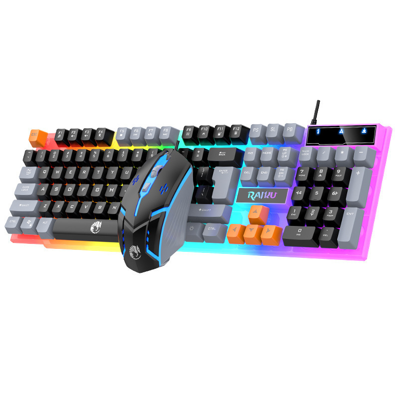 雷魁RAIKU t 26三色発光キーボードマウス有線機械手触りゲームマウスキーボードセット|undefined
