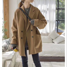 双面羊绒大衣女2023秋冬新款韩版宽松加厚驼色气质中长款毛呢外套