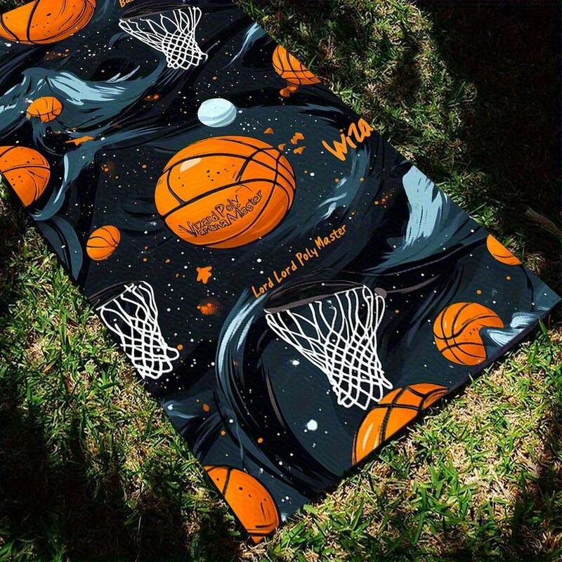 Basketball-Themed Beach Towel, Absorbent, Quick-Drying, Soft, Portable, Skin-Friendly, Breathable for Summer Outdoor Use