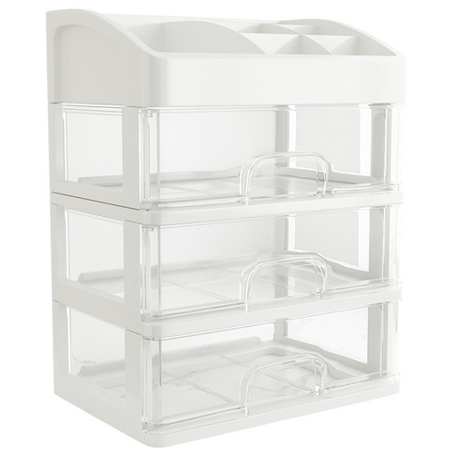 Cosmetics storage box ins transparent desktop drawer lipstick makeup box dressing table makeup brush dormitory storage rack