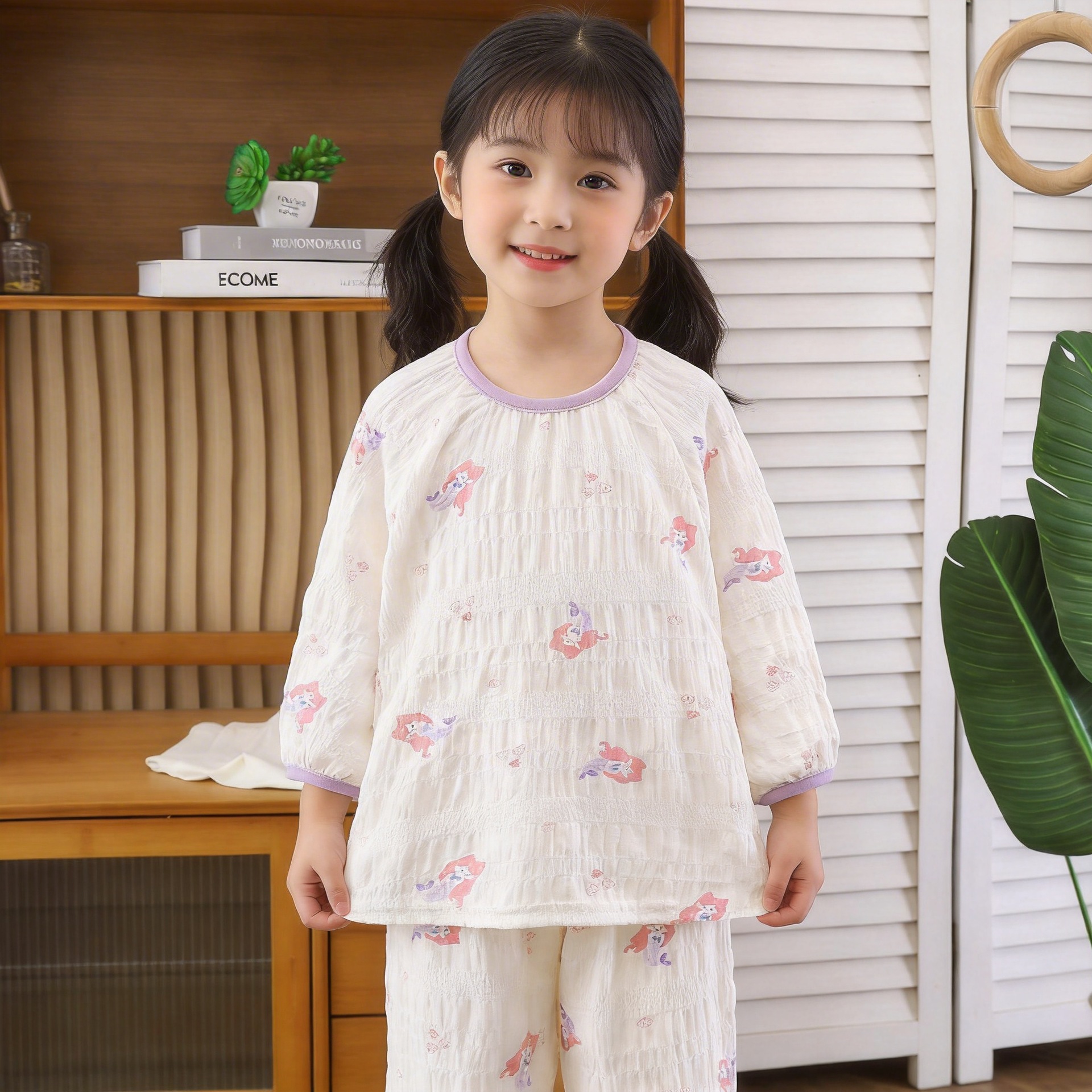 Bebés lindos ropa de hogar de mangas cortas pantalones cortos princesa aire acondicionado ropa de pijama infantil conjunto de verano delgado