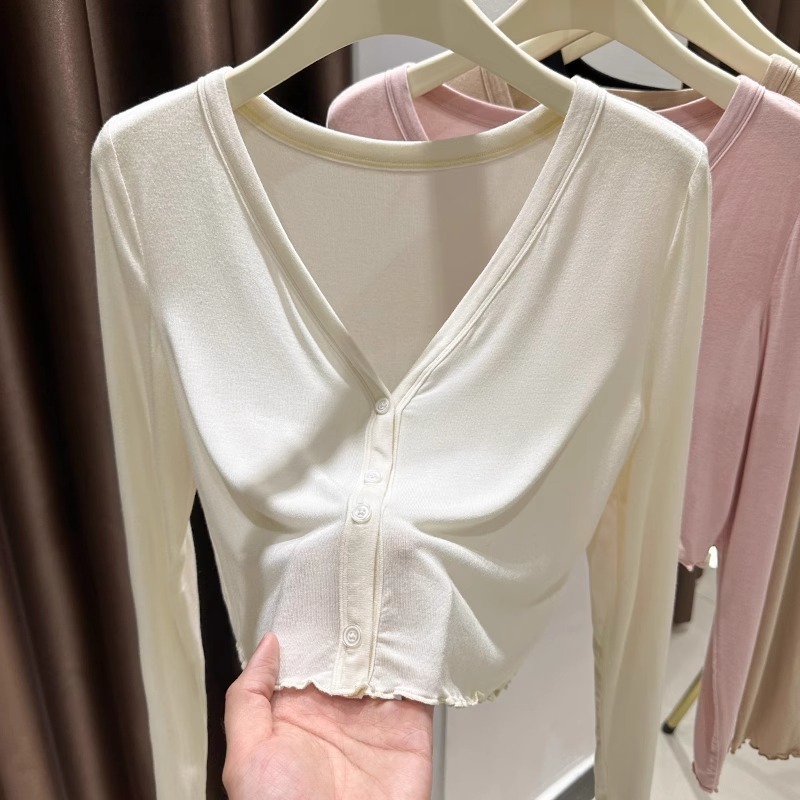 モーデールの小さなストールの日焼け止め服の女性夏2025の新しいサスペンダーのスカートの外にブラウスの薄いカーディガンの短いコートを掛けます。|undefined