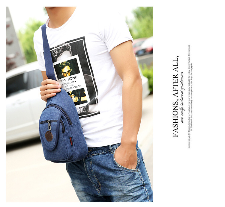 New men's chest bags, Korean-style single-shoulder bags, crossbody bags, men's and women's backpacks, Korean-style casual canvas bags, wholesale from manufacturers undefined