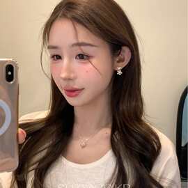 仿珍珠花朵蝴蝶AB耳环小众设计独特漂亮耳饰气质耳钉女