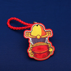周家同款財神爺車掛保平安掛件 財神鑰匙扣吊牌直播保險活動禮品