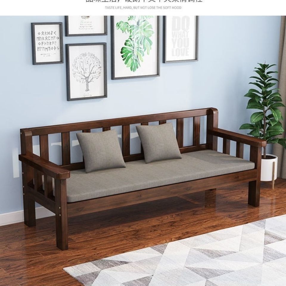 Solid Wood Sofa for Home Use, Balcony Leisure Chair, Rental Apartment Small Living Room Single/Double/Three-Seater Sofa Chair