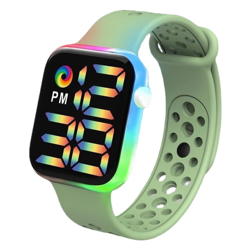 2021 nuevo reloj electrónico LED Y1 banda de arco iris fresco impermeable digital deportes moda pareja adulto reloj LED