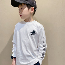 KK330~秋冬新日系童裝兒童圓領上衣 左右袖字母印花基礎款T恤