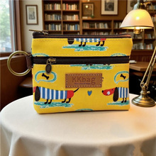 出口热品印花覆膜卡通零钱包 防污防水口红硬币收纳包女士包中包