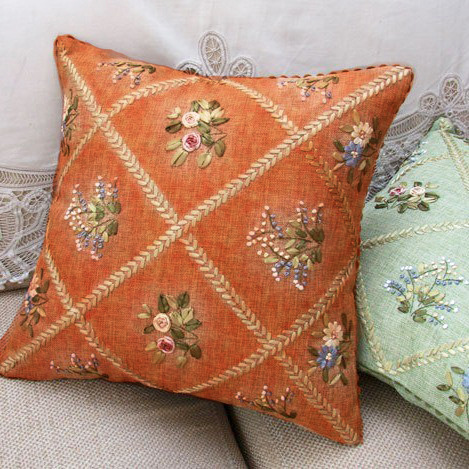 Jinhao bordado fábrica al por mayor hecho a mano bordado Cruz puntada DIY cinta bordado cojín almohada Guangzhou 04