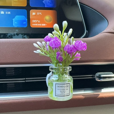 Car Air Conditioning Perfume Lasting | Car Perfume Aromatherapy - purple-jasmine-vase-an-air-vent-aromatherapy-light-flavor