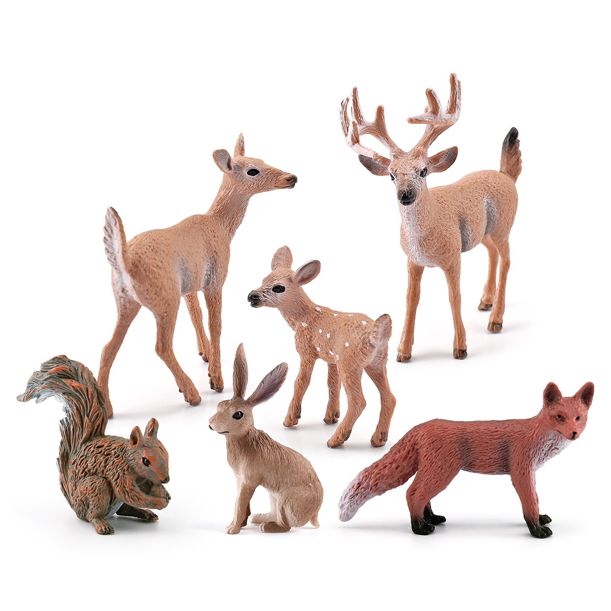 Amazon simulación ardilla zorro conejo blanco cola ciervos modelo bosque animal Navidad decoración estática juguete