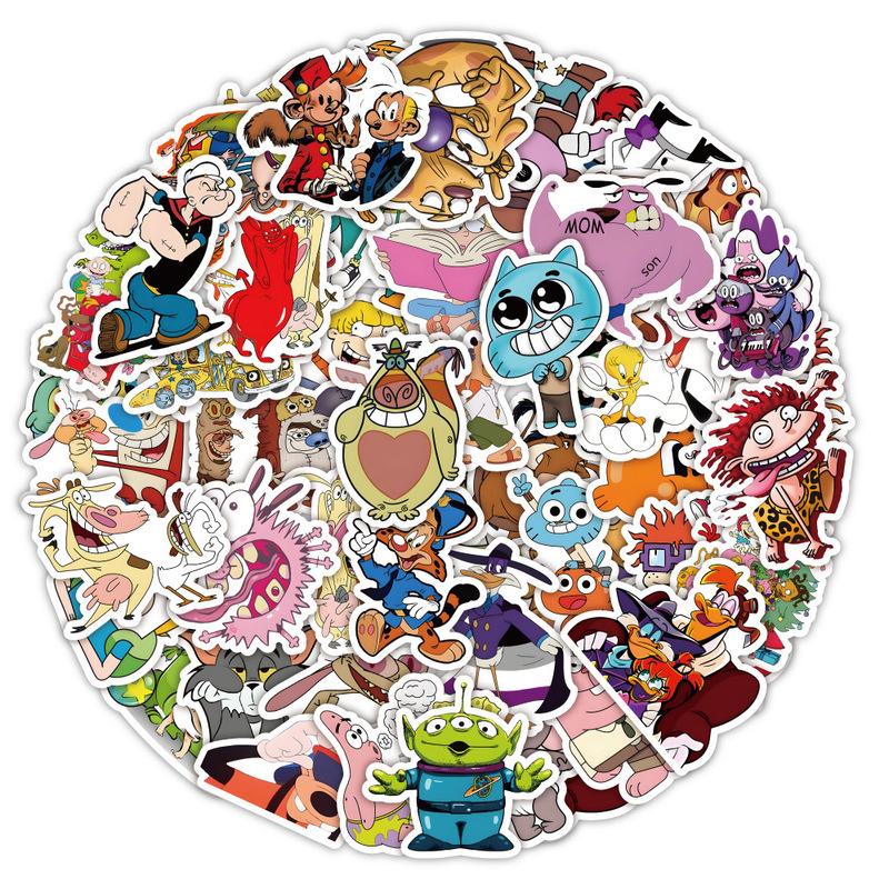 50 cartoon 90's animated Journal stickers diy luggage phone case notebook waterproof stickers wholesale 50 cartoon 90's animated Journal stickers diy luggage phone case notebook waterproof stickers wholesale