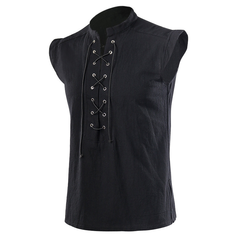 Men's Pirate Renaissance Viking Steampunk Medieval Gothic Celtic Sleeveless Shirt Barbarian Outfit Men's Pirate Renaissance Viking Steampunk Medieval Gothic Celtic Sleeveless Shirt Barbarian Outfit