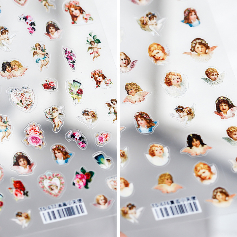 TENSOR new craft thin transparent nail art sticker thin tough adhesive nail sticker jewelry oil painting Angel TS677