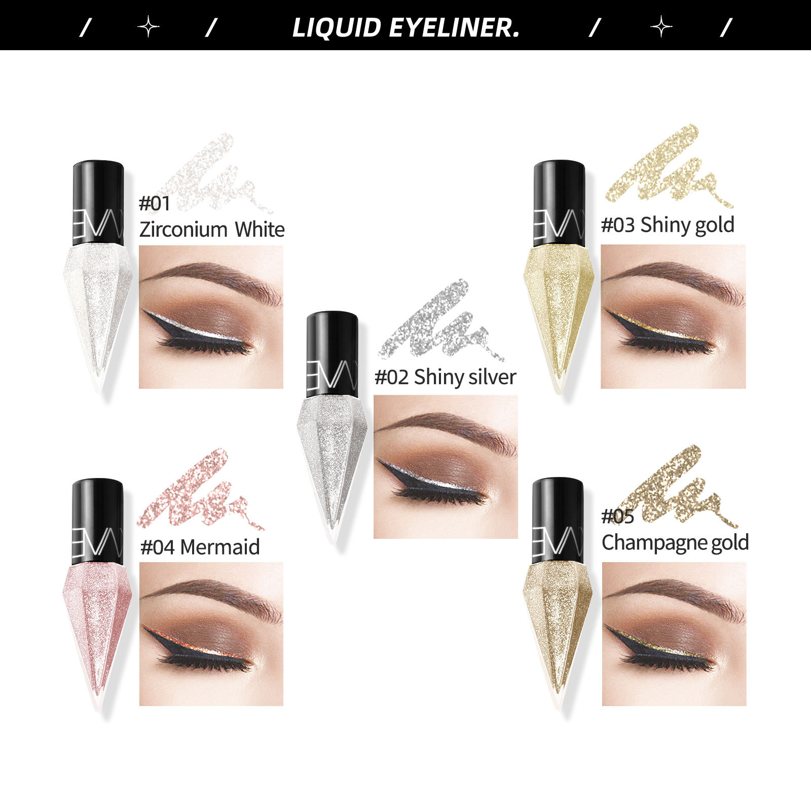 10g Weight liquid eyeliner Type Of Cosmetics 1 Piece, 1 Set Quantity Plastic Material Solid Color Pattern Simple Style Style Simple Style Solid Color Plastic Liquid Eyeliner 1 Piece 1 Set 5