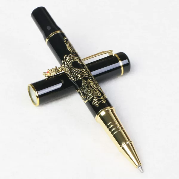Manufacturer Wholesale Office Metal Signature Pen Heavy-Duty Embossed Dragon High-End Business Signature Pen Gift Box Set