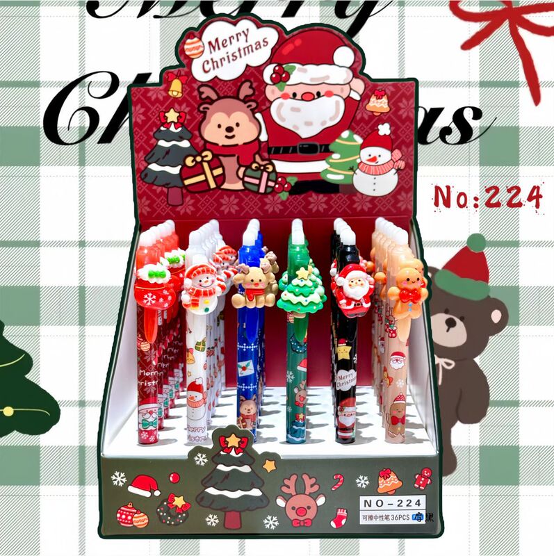 CyiMu224 Christmas Erasable Pen Children's Gel Pen Holiday Gifts Students Learning Stationery Writing Supplies