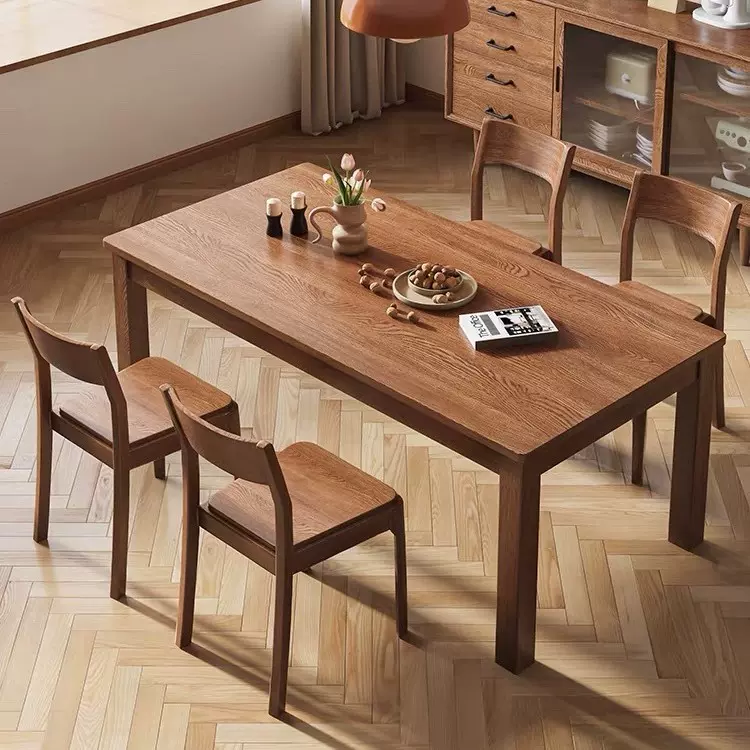 实木桌子长方形办公室工作台电脑桌家用客厅餐桌餐厅咖啡厅餐桌椅