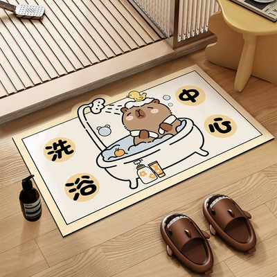 Avtomobil döşəmə paspasları | Bathroom Mat Capibala Diatom - dy-capybara-bath-center-4060cm-diatom-mud