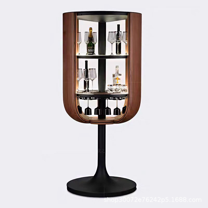 Italian Light Luxury Solid Wood Wine Cabinet, High-End Villa Home Living Room, Creative Wine Cabinet, Simple High-End Art Wine Cabinet
