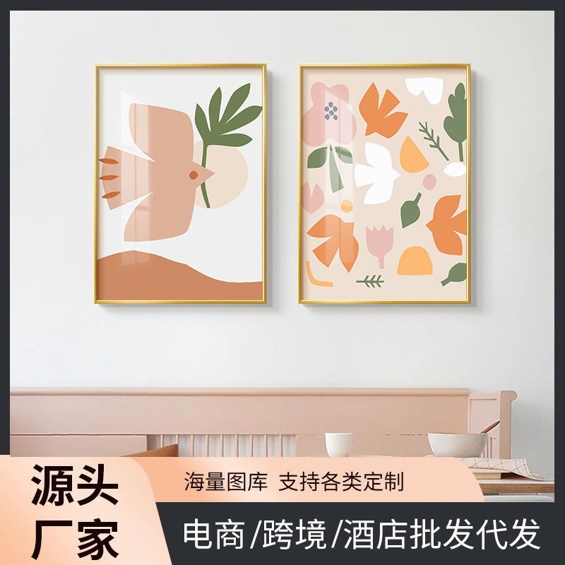 Salón de estar decoración fuente fábrica mayorista pintura de fondo decoración de pared porche mural cabeza de cama curar pintura colgante abstracta