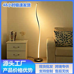 Manufacturer Wholesale Minimalist Floor Lamp Bedroom Ins Style Bedside Eye-Protection Simple Line Lamp Internet Celebrity Irregular Remote Control Lamp