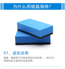 Car paint surface crystal sponge block paint surface glass film sponge wipe not sticky glue plush wiping cloth beauty construction