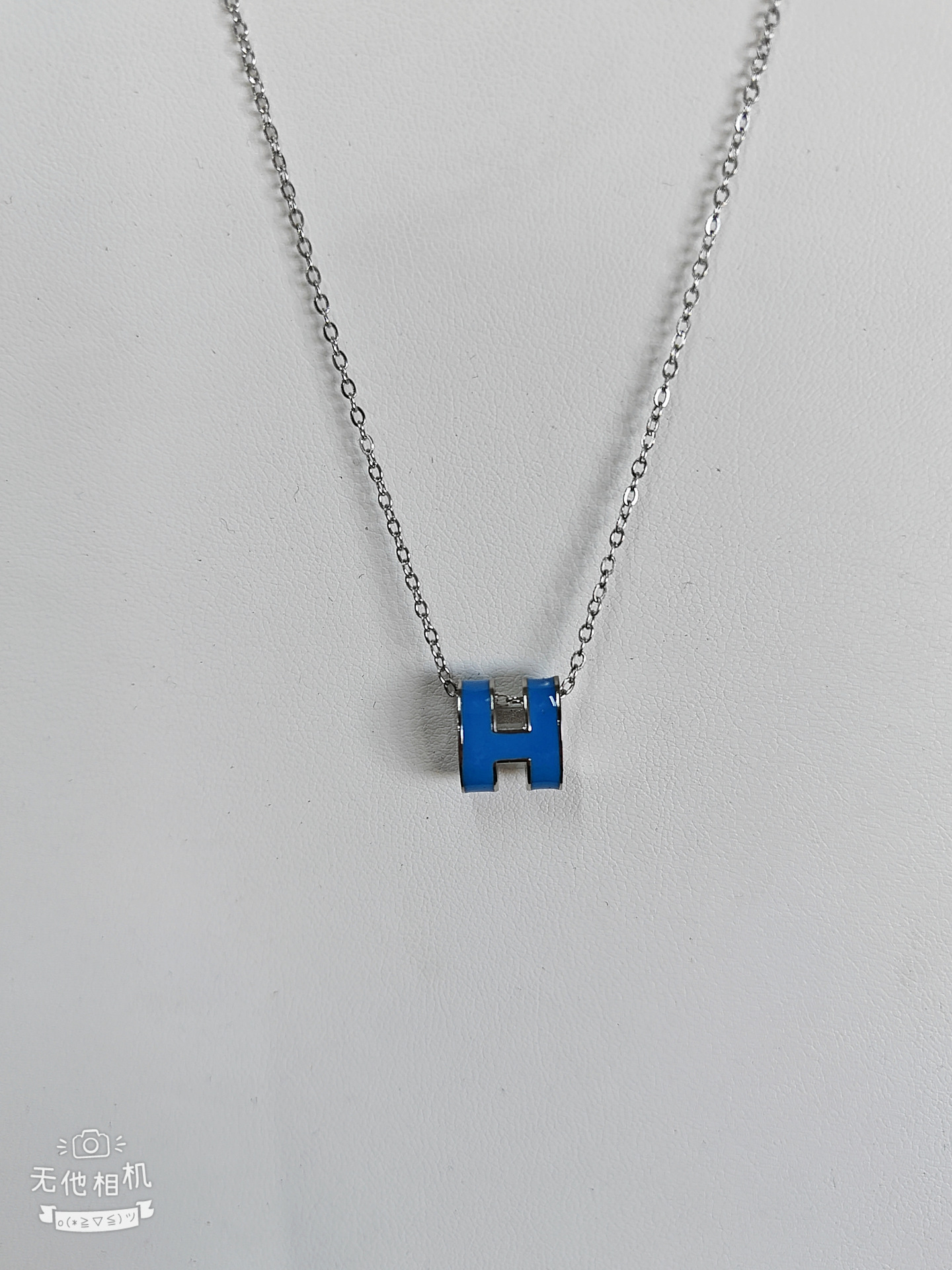 12mm 실버 블루 목걸이