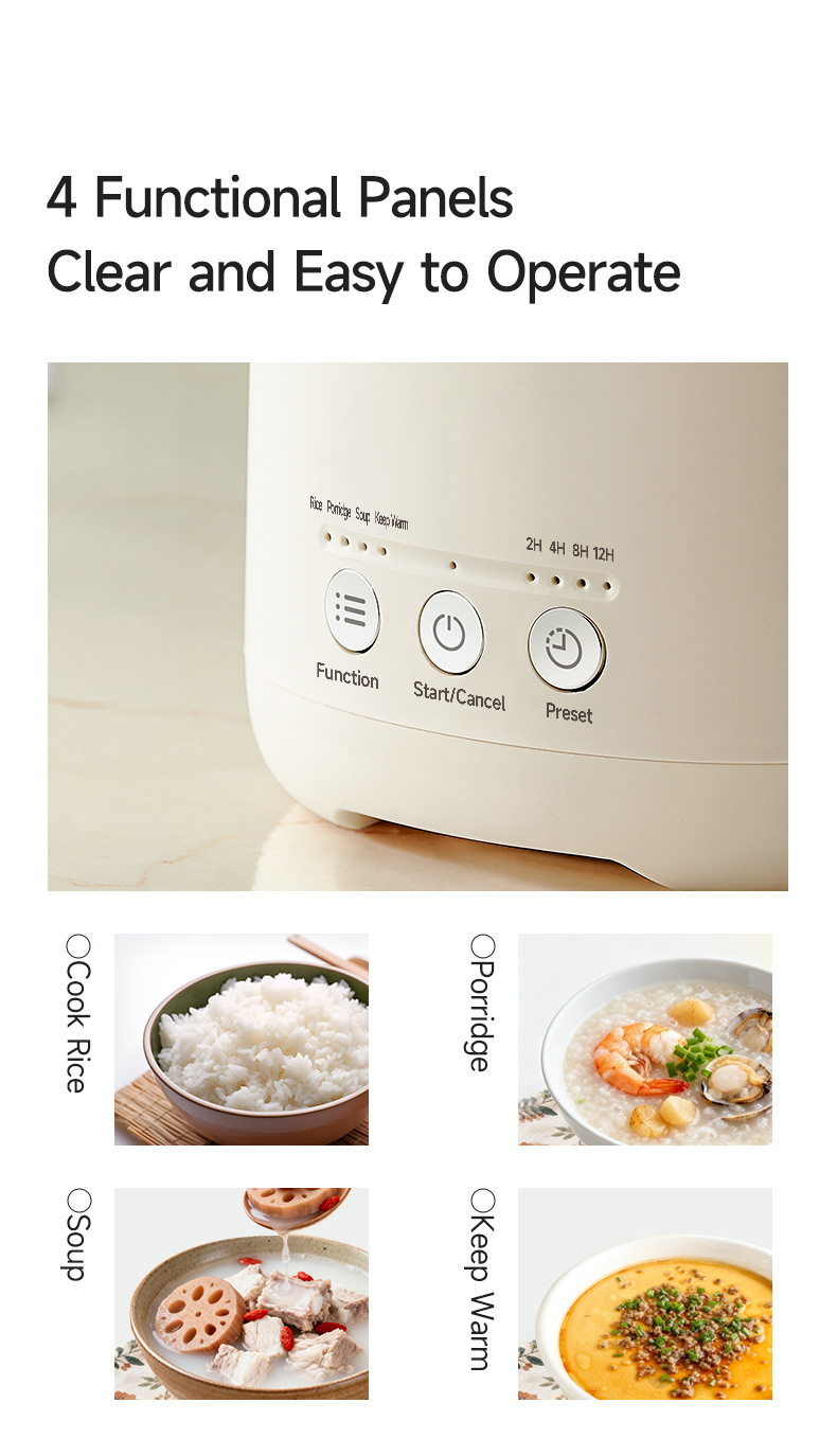 Mini Rice Cooker For Small Households Titanium Liner 1.2 Litre_voghion.com