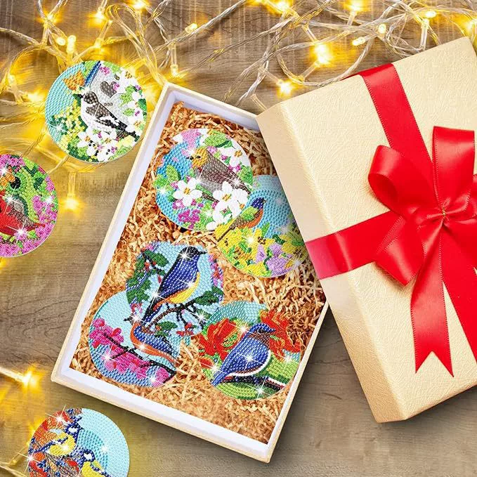 8 птиц алмазная живопись картины кофта и держатели DIY цветок, птицы и птичья алмазная живопись подушка противоскользящая подушка