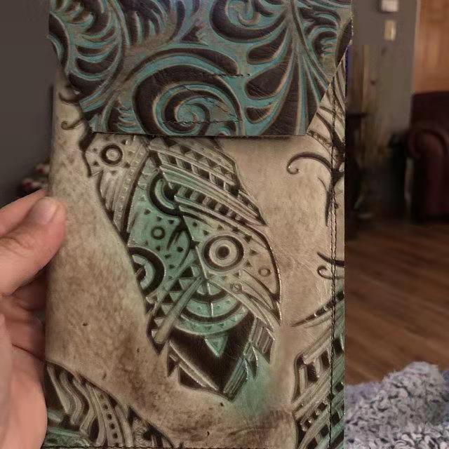 Shou Factory – sac à main avec pompon, portefeuille de Style Cowboy occidental en relief de couleur douce_voghion.com