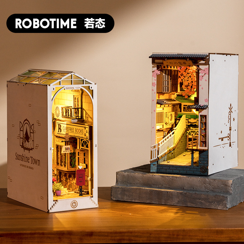 Casa Mágica Emergente de Madera DIY de Alicia en el País de las Maravillas, Rompecabezas de Bloques de Construcción, Modelo de Ensamblaje, Juguete Decorativo