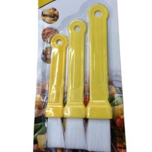 NX021-3PC Small and Medium Size Brush Suction Card Barbecue Brush Food Grade Pig Hair Brush Oil Brush Plastic Silicone Handle Brush