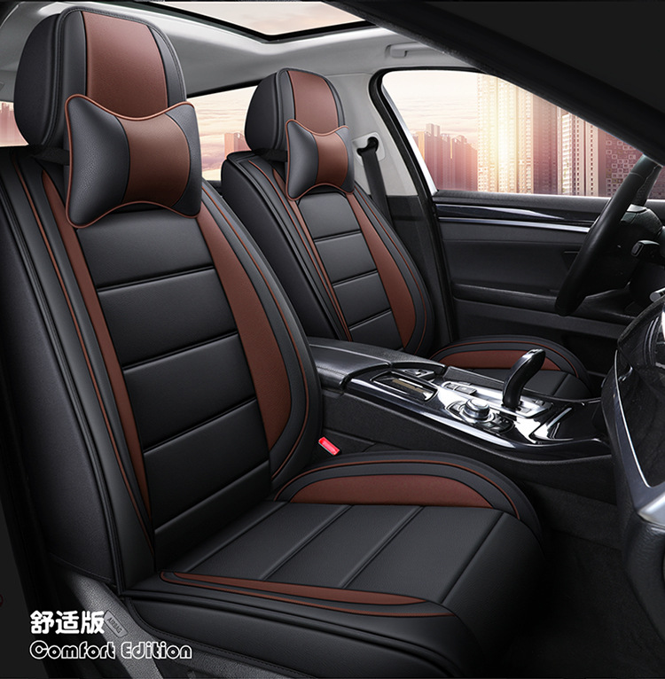 Car All-Inclusive Full Leather Baby Bear Cushion Leather Cushion Seat Cover All-Inclusive Suitable for All Seasons Car Cover Seat Cover Winter