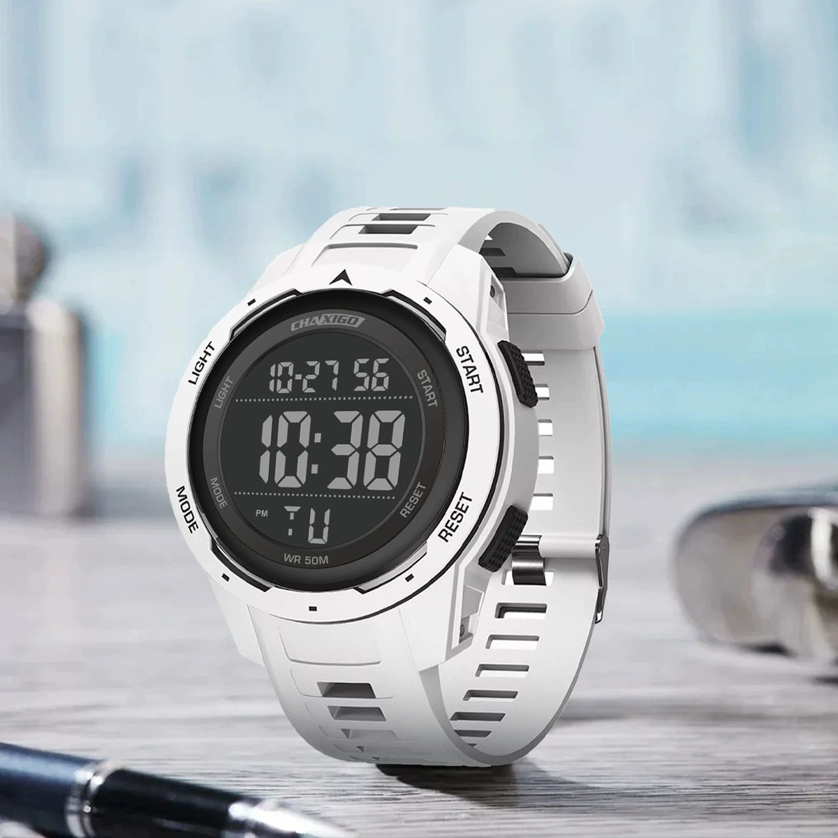 Часы CHAXIGO для студентов мужского пола, подростков, старшеклассников, спортивные противоударные светящиеся часы с будильником, водонепроницаемые цифровые часы.