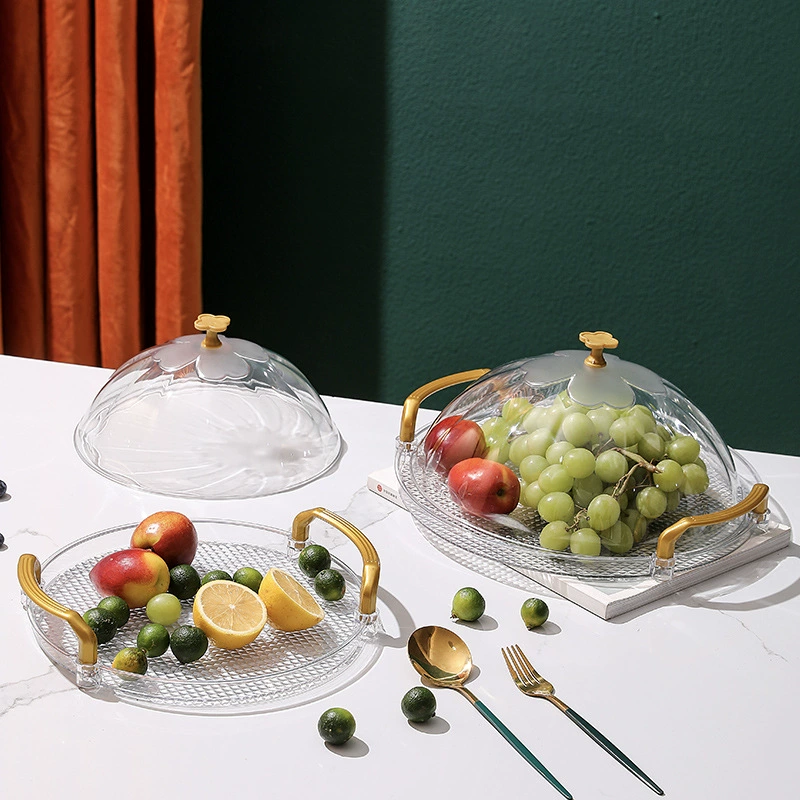 ПЭТ легкий роскошный круглый поднос Бытовая чайная чашка пластиковый поднос для чая Nordic ins лоток для фруктов коммерческий лоток для хранения