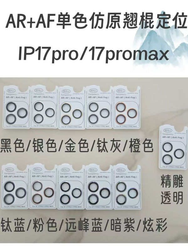 适用iPhone17promax苹果17Air/16/15仿原防爆高透撬棍定位镜头膜|undefined