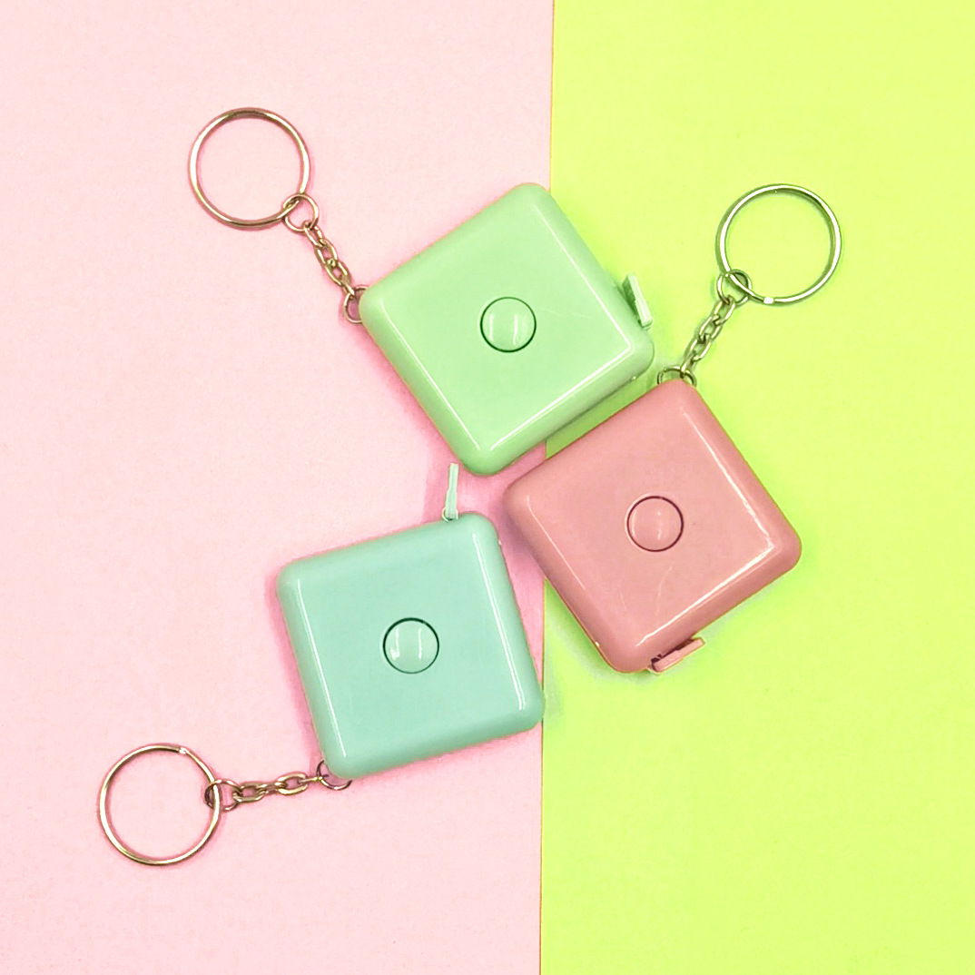 Small square keychain for elementary school students, ruler, 1.5meter, Nordic style