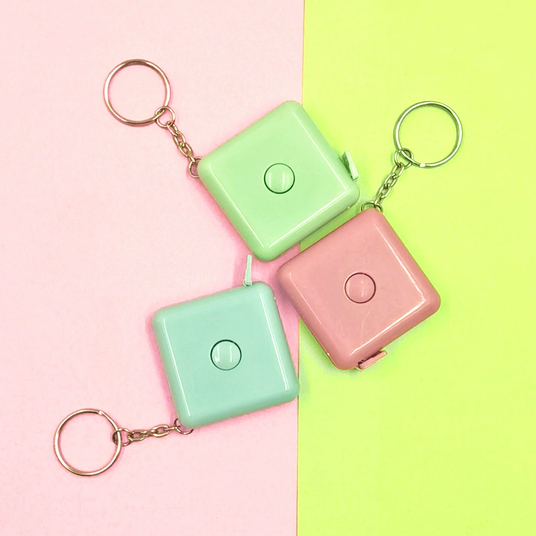 Small square keychain for elementary school students, ruler, 1.5meter, Nordic style