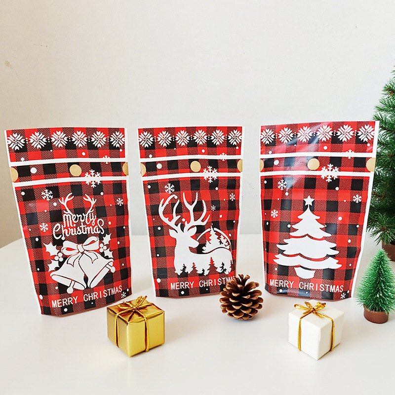 圣诞礼物糖果袋跨境热销爆款束口丝带抽绳袋礼品包装袋混装现货