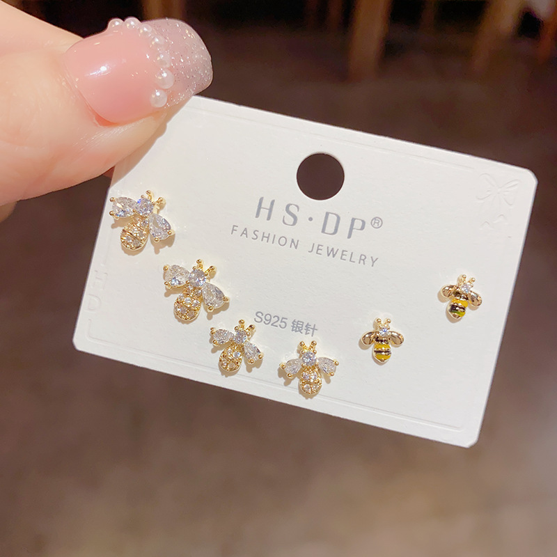Ear Studs Classification 1 Set Quantity 1 Set Simple Style Commute Copper 14K Gold Plated Ear Studs