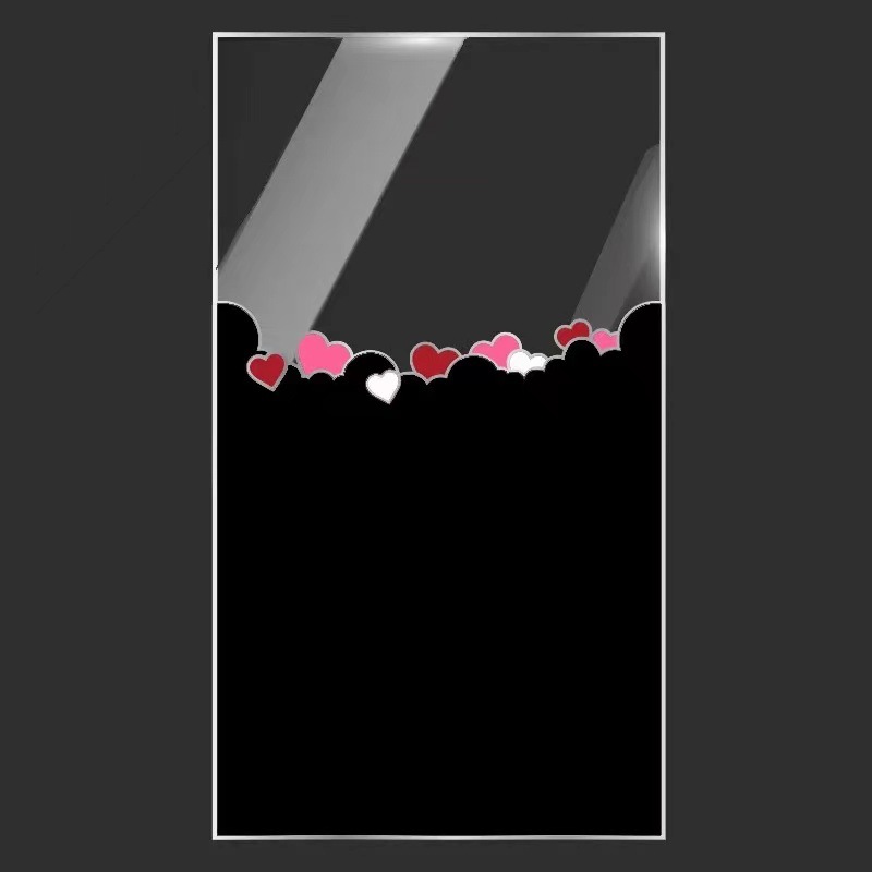 Li Zhi Ran Le Heart Single Papel de vidrio simple ramo de flores impermeable y transparente simple ramo de flores de rosas