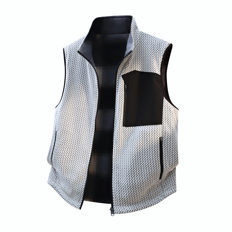 2025 Spring and Autumn New Style Reversible Vest High-End Dewu Cross-Border Vipshop Couple Jacket Large Size