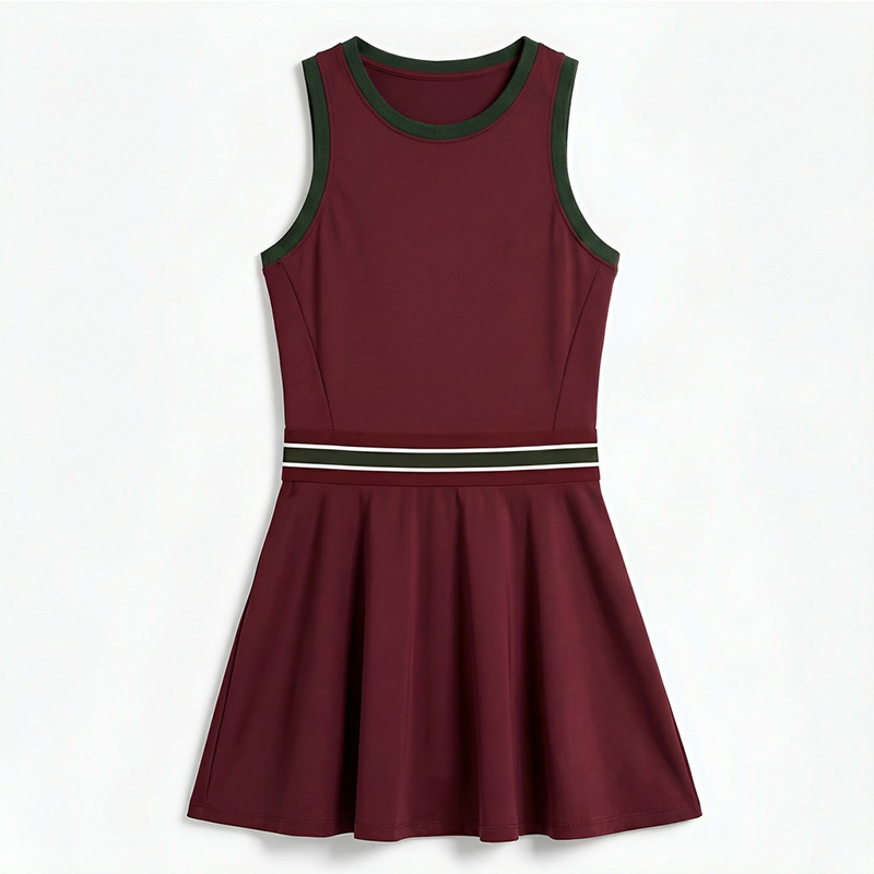 2026 verano nuevo vestido deportivo de dos piezas desnudo con cojín de pecho vestido de golf al aire libre bádminton tenis