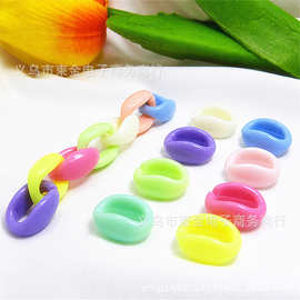 diy饰品配件 春天系亚克力糖果色U型链扣可拆卸链条 实色手工材料