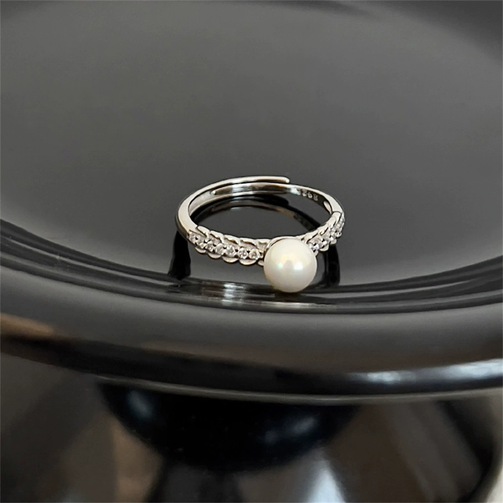 Кольцо (Brand zirconium) серебро 925 с жемчугом — лёгкая роскошь, качественное, не тускнеет