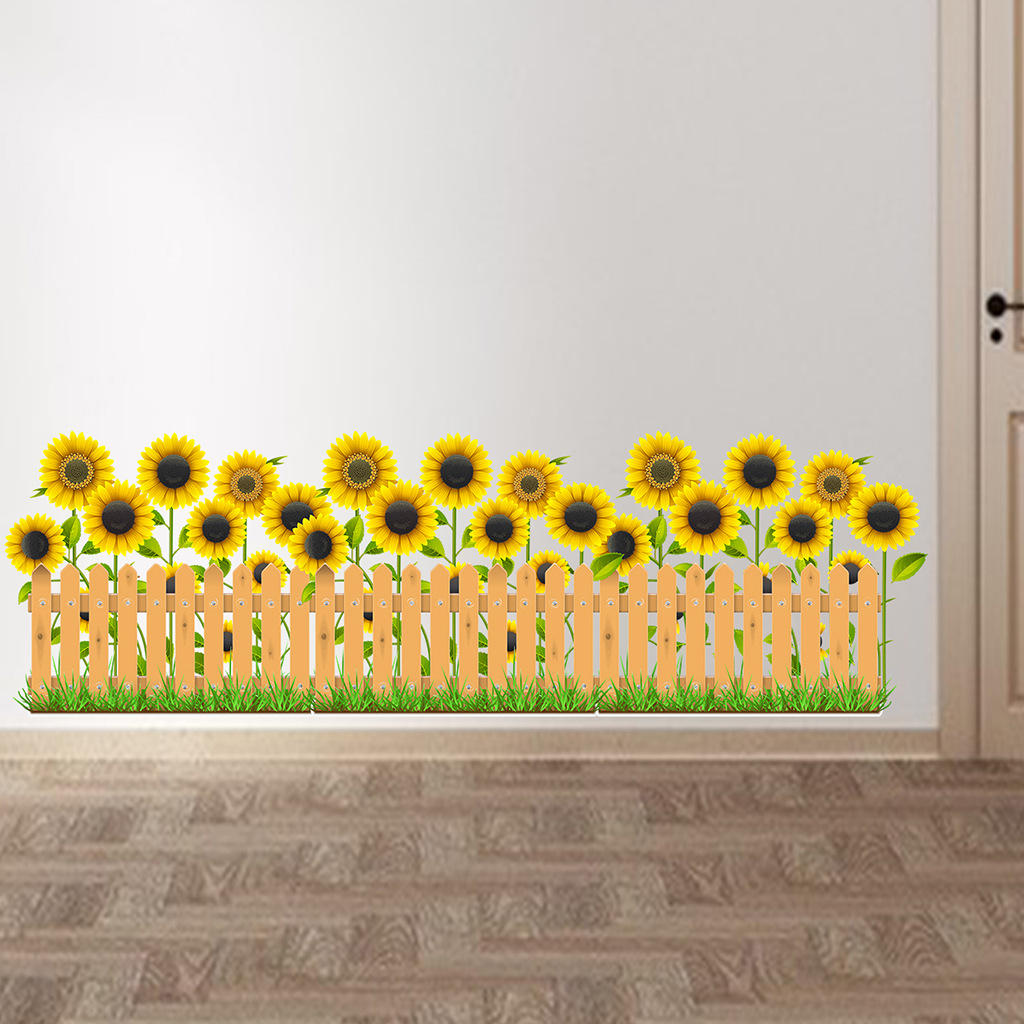 2 piezas de pegatinas de pared decorativas autoadhesivas YONGSHENG girasol